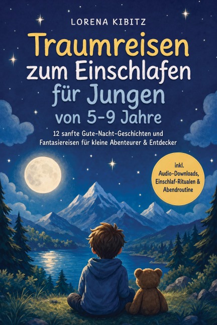 Traumreisen zum Einschlafen für Jungen von 5-9 Jahre: 12 sanfte Gute-Nacht-Geschichten und Fantasiereisen für kleine Abenteurer & Entdecker -inkl. Audio-Downloads, Einschlaf-Ritualen & Abendroutine - Lorena Kibitz