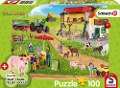 Cover-Bild zum Titel 'Farm World, Bauernhof und Hofladen. Puzzle 100 Teile, mit Add-on (eine Original Figur)' von ''