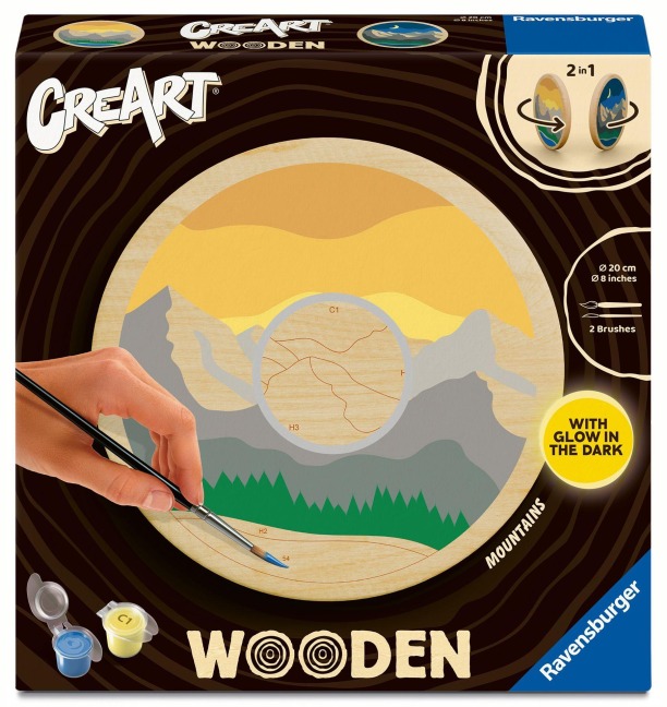 CreArt, Malen nach Zahlen Wooden - Mountains - 