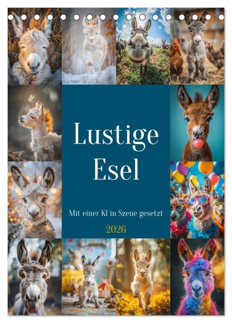Lustige Esel (Tischkalender 2026 DIN A5 hoch), CALVENDO Monatskalender - Steffen Gierok-Latniak