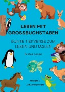 Cover-Bild zum Titel 'Lesen mit Grossbuchstaben: Bunte Tierverse zum Lesen und Malen' von 'Anna Horlacher'