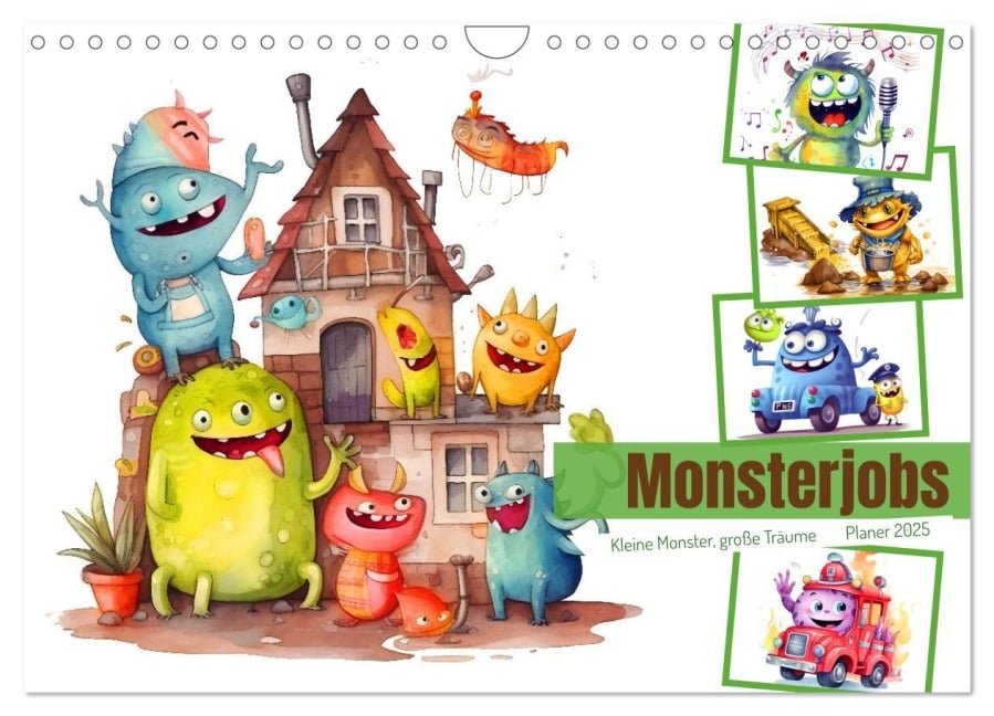 Monsterjobs - Kleine Monster, große Träume (Wandkalender 2025 DIN A4 quer), CALVENDO Monatskalender - Anja Frost