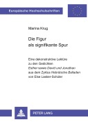 Cover-Bild zum Titel 'Die Figur als signifikante Spur' von 'Marina Krug'