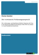 Cover-Bild zum Titel 'Der verwässerte Verfassungsanspruch' von 'Florian Unzicker'