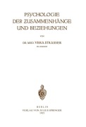 Cover-Bild zum Titel 'Psychologie der Zusammenhänge und Beziehungen' von 'Vera Strasser'