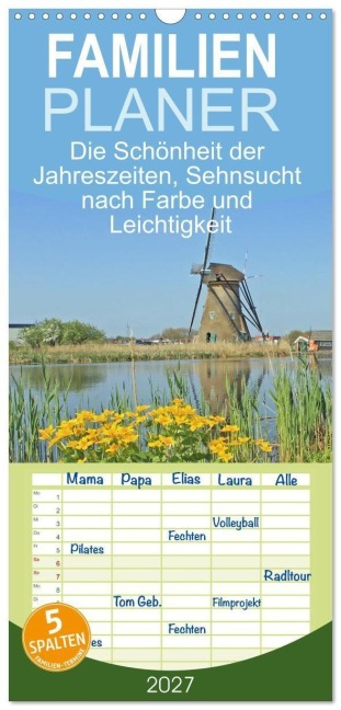 Familienplaner 2027 - Die Schönheit der Jahreszeiten, Sehnsucht nach Farbe und Leichtigkeit mit 5 Spalten (Wandkalender, 21 x 45 cm) CALVENDO - Konstanze Junghanns