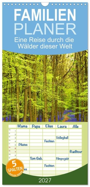 Familienplaner 2027 - Eine Reise durch die Wälder dieser Welt mit 5 Spalten (Wandkalender, 21 x 45 cm) CALVENDO - Happy Monkey