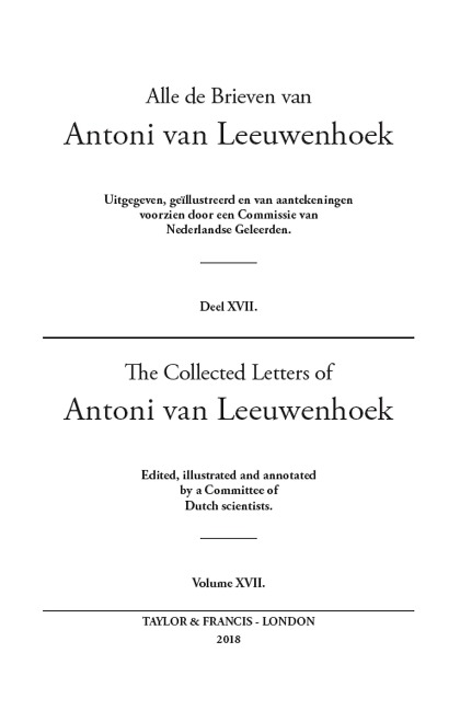 The Collected Letters of Antoni Van Leeuwenhoek - Volume 17 - 