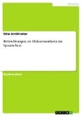 Cover-Bild zum Titel 'Betrachtungen zu Diskursmarkern im Spanischen' von 'Nina Armbruster'