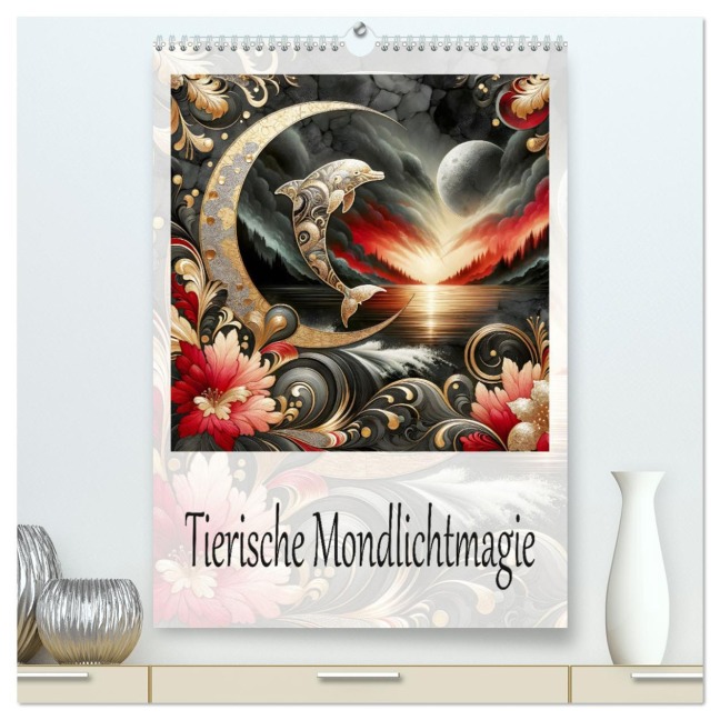 Tierische Mondlichtmagie (hochwertiger Premium Wandkalender 2026 DIN A2 hoch), Kunstdruck in Hochglanz - Dusanka Djeric