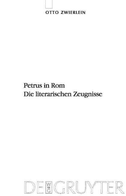 Petrus in Rom - Otto Zwierlein