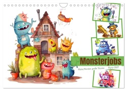 Cover-Bild zum Titel 'Monsterjobs - Kleine Monster, große Träume (Wandkalender 2027 DIN A4 quer), CALVENDO Monatskalender' von 'Anja Frost'