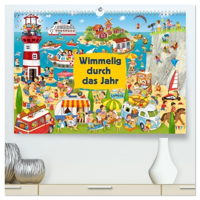 Wimmelig durch das Jahr (hochwertiger Premium Wandkalender 2026 DIN A2 quer), Kunstdruck in Hochglanz - Marion Krätschmer