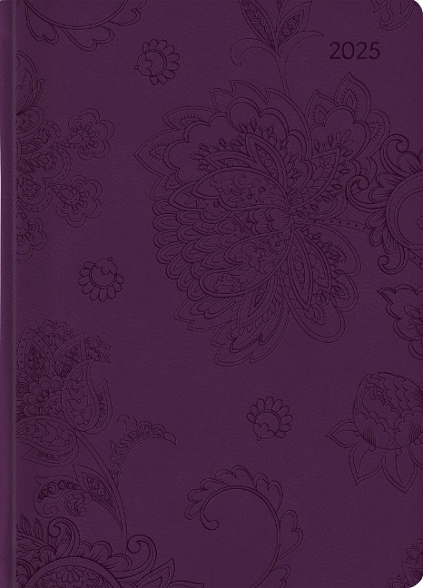 Ladytimer Grande Deluxe Purple 2025 - Taschen-Kalender A5 (15x21 cm) - Tucson Einband - mit Motivprägung - Weekly - 128 Seiten - Alpha Edition - 