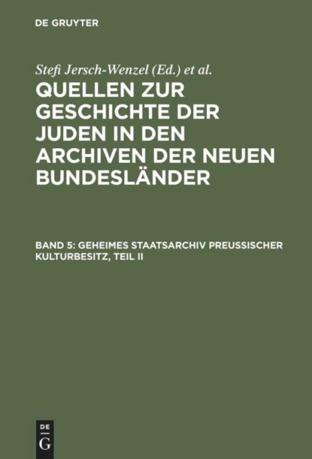 Geheimes Staatsarchiv Preußischer Kulturbesitz, Teil II - 