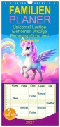 Cover-Bild zum Titel 'Familienplaner 2027 - Unicorns! Lustige Einhörner. Witzige Einhornsprüche und Weisheiten mit 5 Spalten (Wandkalender, 21 x 45 cm) CALVENDO' von 'Rose Hurley'