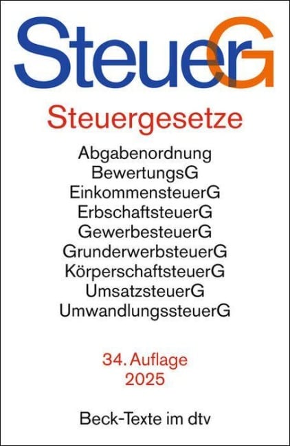 Steuergesetze. SteuerG - 