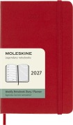 Cover-Bild zum Titel 'Moleskine 12 Monate Wochen Notizkalender 2027, Pocket/A6, 1 Wo = 1 Seite, rechts linierte Seite, Fester Einband, Scharlachrot' von ''