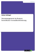 Cover-Bild zum Titel 'Stressmanagement im Kontext betrieblicher Gesundheitsförderung' von 'Anton Schlegel'