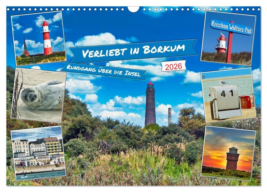 Verliebt in Borkum (Wandkalender 2026 DIN A3 quer), CALVENDO Monatskalender - Claudia Kleemann