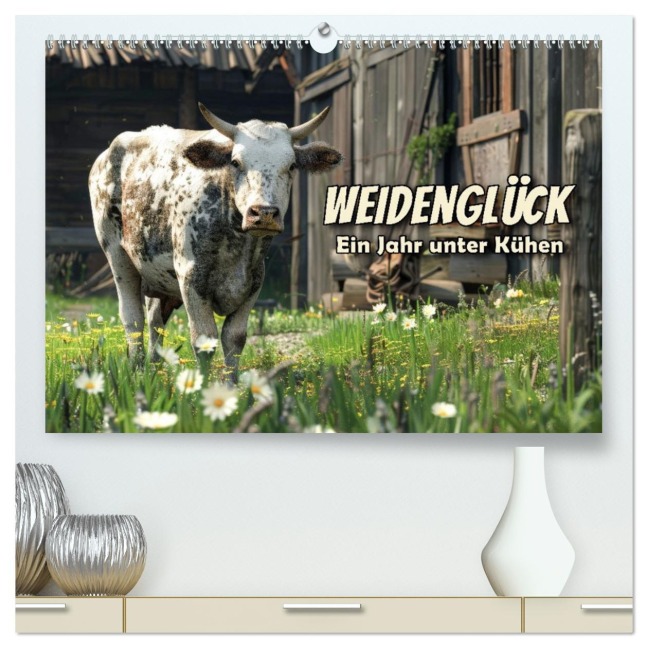 Weidenglück: Ein Jahr unter Kühen (hochwertiger Premium Wandkalender 2026 DIN A2 quer), Kunstdruck in Hochglanz - Peter R. Stuhlmann