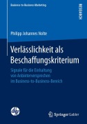 Cover-Bild zum Titel 'Verlässlichkeit als Beschaffungskriterium' von 'Philipp Johannes Nolte'