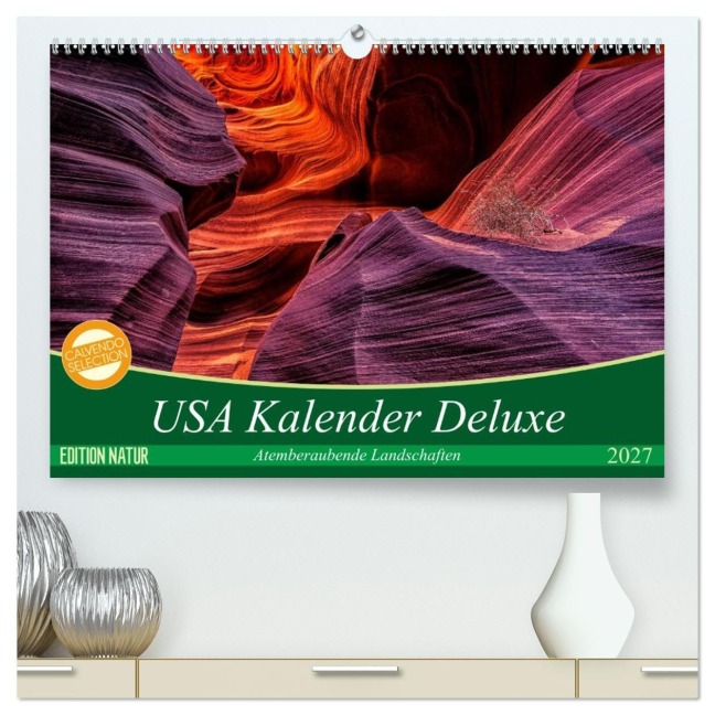 USA Kalender Deluxe (hochwertiger Premium Wandkalender 2027 DIN A2 quer), Kunstdruck in Hochglanz - Patrick Leitz