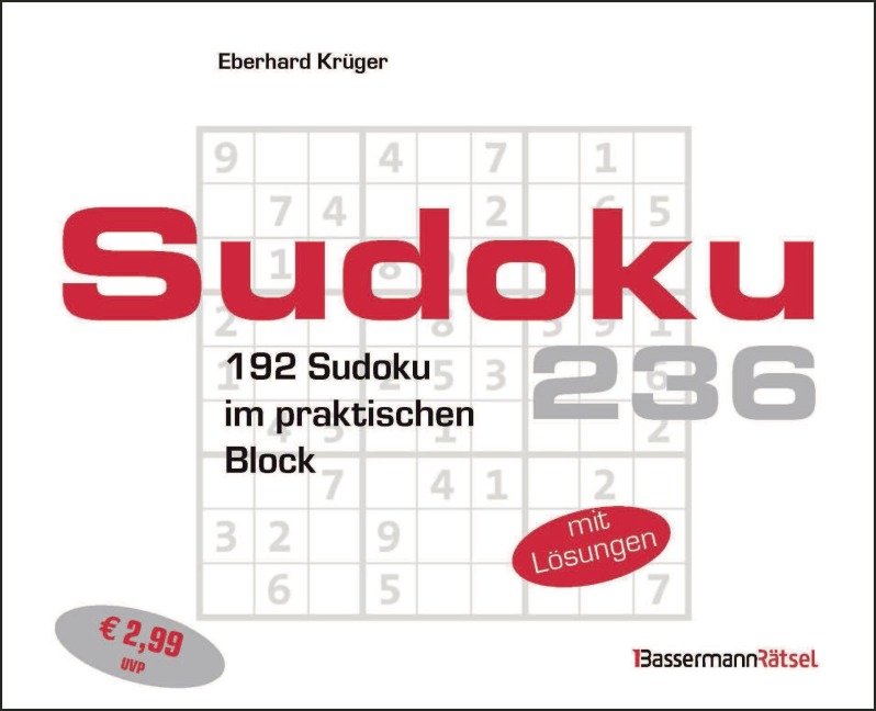 Sudokublock 236 (5 Exemplare à 2,99 EUR) - Eberhard Krüger