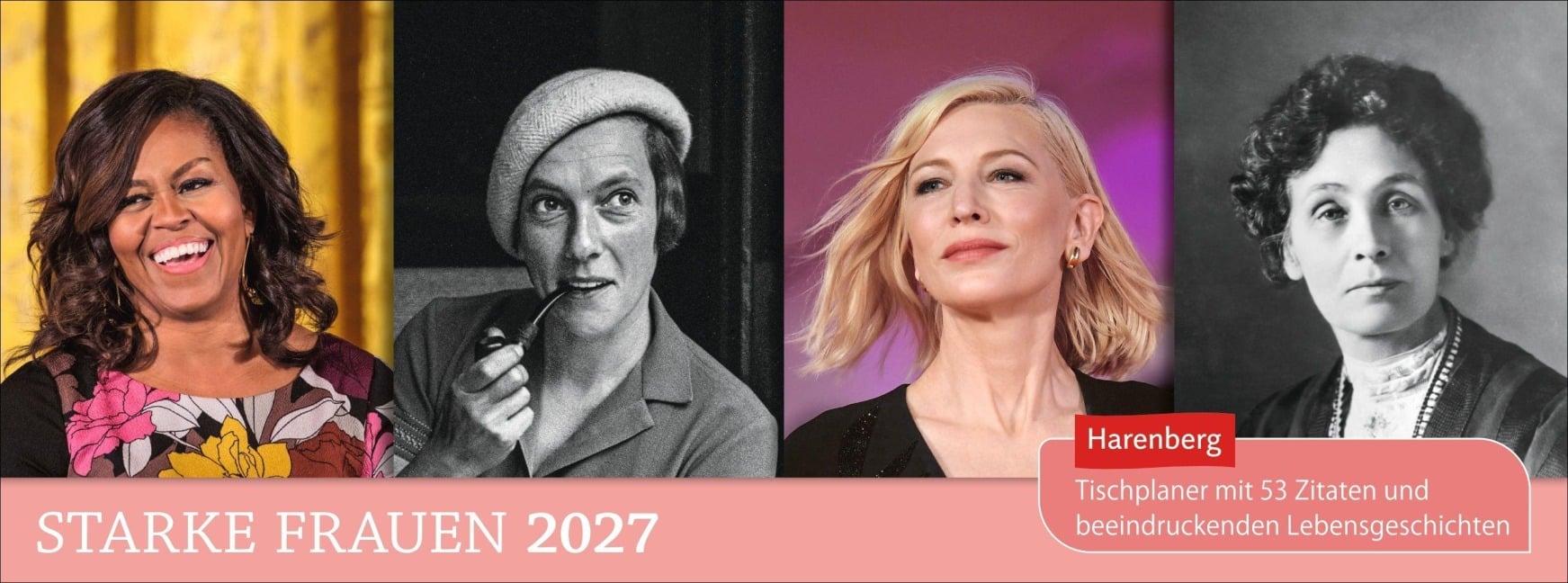 Starke Frauen Premium-Tischplaner 2027 - Tischplaner mit 53 Zitaten und beeindruckenden Lebensgeschichten - 