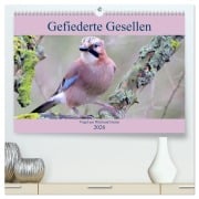 Gefiederte Gesellen - Vögel aus Wald und Garten (hochwertiger Premium Wandkalender 2026 DIN A2 quer), Kunstdruck in Hochglanz - Arno Klatt