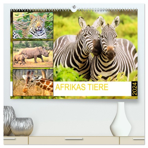 Afrikas Tiere. Majestäten in exotischer Wildnis (hochwertiger Premium Wandkalender 2024 DIN A2 quer), Kunstdruck in Hochglanz - Rose Hurley