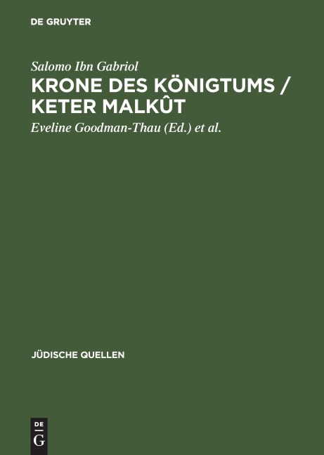 Krone des Königtums / Keter malkût - Salomo Ibn Gabriol