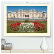 Cover-Bild zum Titel 'An der schönen blauen Donau - Ein Spaziergang in Wien (hochwertiger Premium Wandkalender 2026 DIN A2 quer), Kunstdruck in Hochglanz' von 'Karl Heindl'