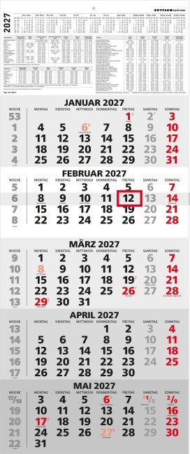 5-Monatskalender 2027 - 