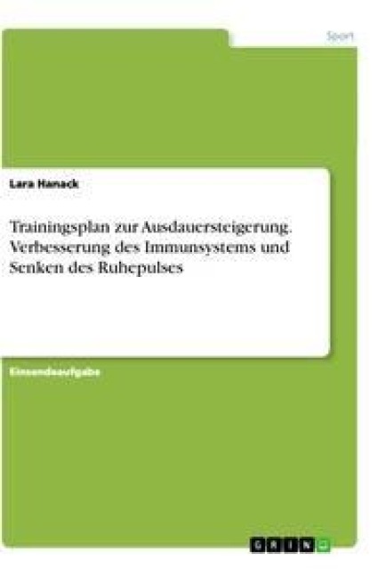 Trainingsplan zur Ausdauersteigerung. Verbesserung des Immunsystems und Senken des Ruhepulses - Lara Hanack