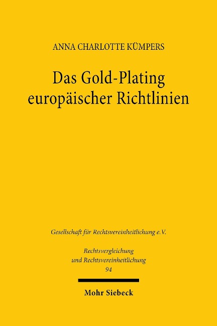 Das Gold-Plating europäischer Richtlinien - Anna Charlotte Kümpers