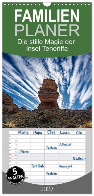 Familienplaner 2027 - Die stille Magie der Insel Teneriffa mit 5 Spalten (Wandkalender, 21 x 45 cm) CALVENDO - Denis Feiner