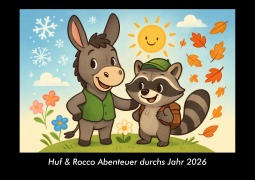 Cover-Bild zum Titel 'Huf & Rocco Abenteuer durchs Jahr 2026 Fotokalender DIN A3' von 'Kevin Heber, Tobias Schmitt'