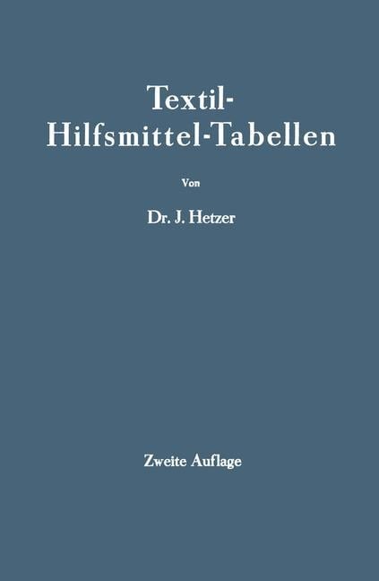 Textil-Hilfsmittel-Tabellen - J. Hetzer