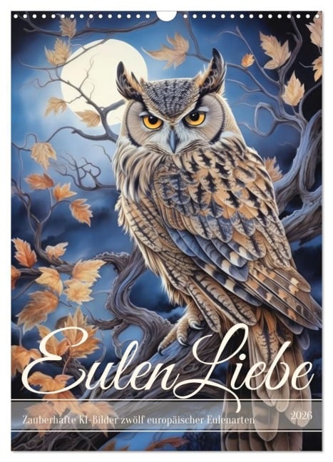 Eulenliebe (Wandkalender 2026 DIN A3 hoch), CALVENDO Monatskalender - Sabine Löwer