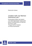 Cover-Bild zum Titel 'Erzählen heißt, der Wahrheit verschworen sein.' von 'Patricia Ann Andres'