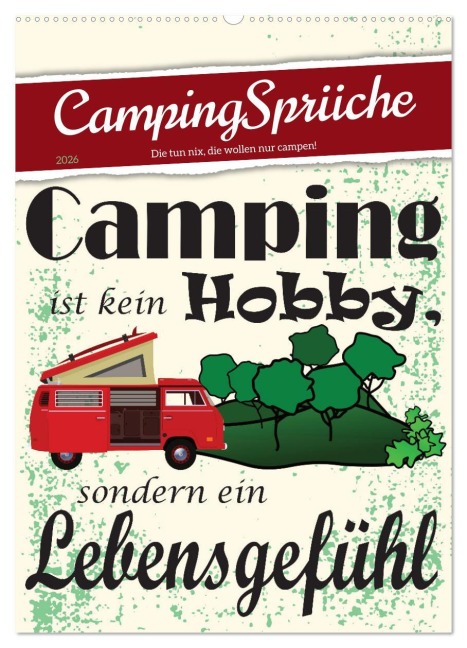 CampingSprüche (Wandkalender 2026 DIN A2 hoch), CALVENDO Monatskalender - Sabine Löwer
