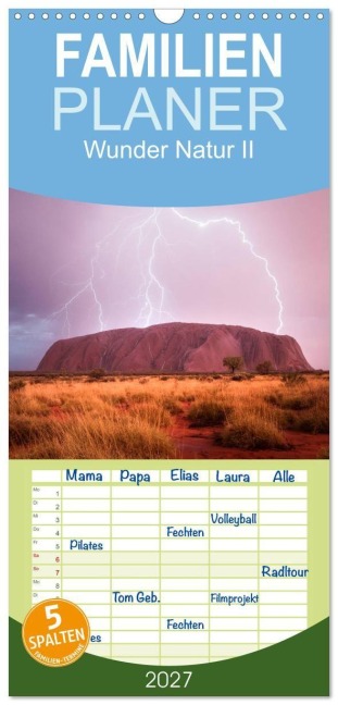 Familienplaner 2027 - Wunder Natur II mit 5 Spalten (Wandkalender, 21 x 45 cm) CALVENDO - Christoph Schaarschmidt