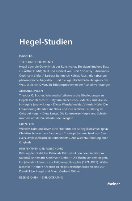Hegel-Studien / Hegel-Studien Band 18 (1983) - 
