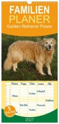 Cover-Bild zum Titel 'Familienplaner 2027 - Golden Retriever Power mit 5 Spalten (Wandkalender, 21 x 45 cm) CALVENDO' von 'Kattobello'