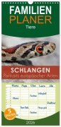 Cover-Bild zum Titel 'Familienplaner 2026 - Schlangen - Portraits europäischer Arten mit 5 Spalten (Wandkalender, 21 x 45 cm) CALVENDO' von 'Kevin Eßer'