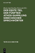 Cover-Bild zum Titel 'Der erste Teil der fünften Athos-Sammlung griechischer Sprichwörter' von ''