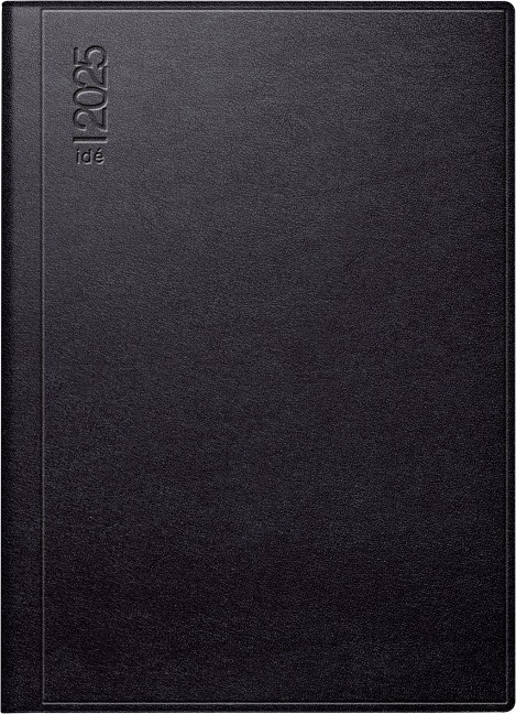 rido/idé 7018104905 Taschenkalender Modell perfect/Technik I (2025)| 2 Seiten = 1 Woche| A6| 208 Seiten| Kunstleder-Einband Gratello| schwarz - 