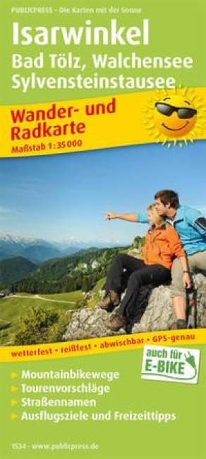 Isarwinkel, Bad Tölz, Walchensee, Sylvensteinstausee 1:1:35 000 - 