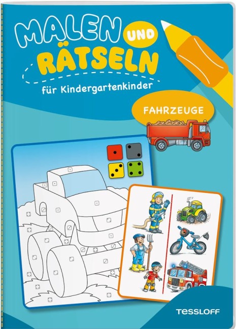 Malen und Rätseln für Kindergartenkinder. Fahrzeuge - 